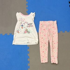 Kids Easter Bunny outfit - White and Pink size 5-6